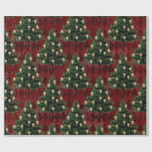 Weihnachtsbäume und Ornamente Geschenkpapier (Flach)