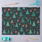 Weihnachtsbäume und Ornamente Schwarzes Weihnachts Seidenpapier (Basteln)