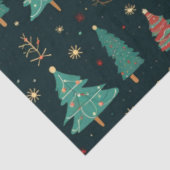 Weihnachtsbäume und Ornamente Schwarzes Weihnachts Seidenpapier (Ausschnitt)