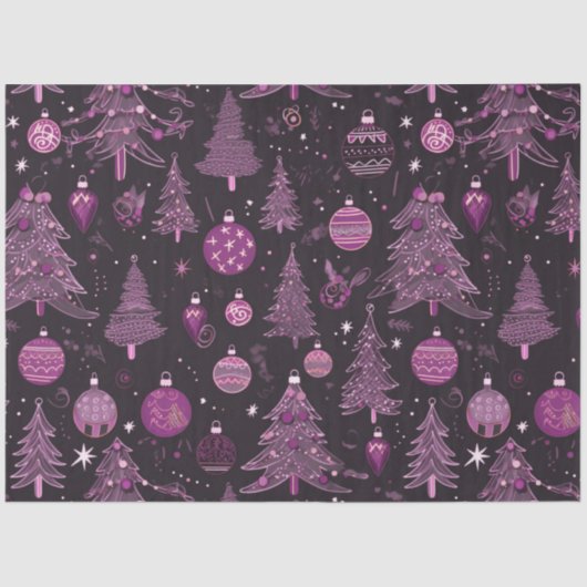 Weihnachtsbäume und Ornamente Weihnachten Seidenpapier (Vorderseite)