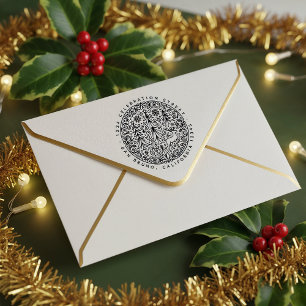 Weihnachtsbäume und Rentieradresse in Skandinavien Permastempel