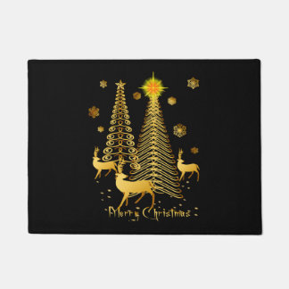 Weihnachtsbäume und Rentiere Fußmatte