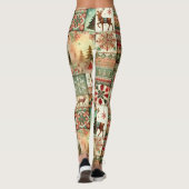 Weihnachtsbäume und Rentiermuster Leggings (Rückseite)