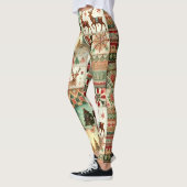 Weihnachtsbäume und Rentiermuster Leggings (Links)