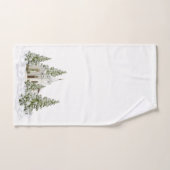 Weihnachtsbäume und Schnee auf Weiß Badhandtuch Set (Handtuch)