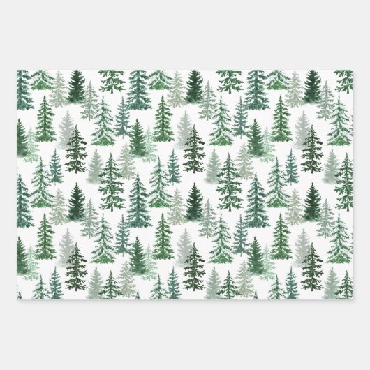Weihnachtsbäume und Schnee im Wald Geschenkpapier Set (Vorderseite 3)