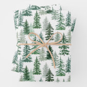 Weihnachtsbäume und Schnee im Wald Geschenkpapier Set (Beispiel)