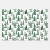 Weihnachtsbäume und Schnee im Wald Geschenkpapier Set (Vorderseite)