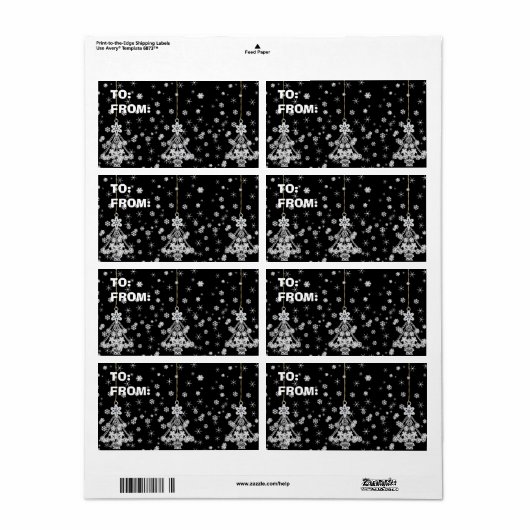 Weihnachtsbäume und Schneeflocken (Vorne)