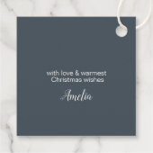 Weihnachtsbäume und Schneeflocken Aquamarin ID863 Geschenkanhänger (Rückseite)