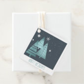 Weihnachtsbäume und Schneeflocken Aquamarin ID863 Geschenkanhänger (Beispiel)