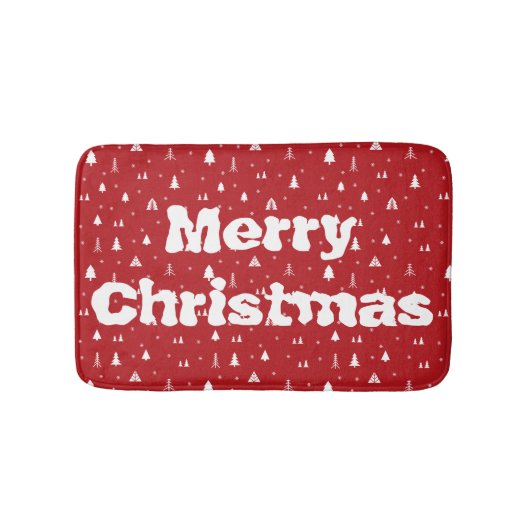 Weihnachtsbäume und Schneeflocken Badematte (Vorderseite)
