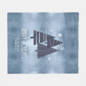 Weihnachtsbäume und Schneeflocken Blue ID863 Fleecedecke (Vorderseite (Horizontal))