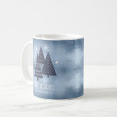 Weihnachtsbäume und Schneeflocken Blue ID863 Kaffeetasse (Vorderseite Links)