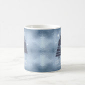 Weihnachtsbäume und Schneeflocken Blue ID863 Kaffeetasse (Mittel)