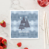 Weihnachtsbäume und Schneeflocken Blue ID863 Serviette (Beispiel)