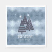 Weihnachtsbäume und Schneeflocken Blue ID863 Serviette (Vorderseite)