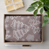 Weihnachtsbäume und Schneeflocken Braun Weihnachte Seidenpapier (Geschenk)