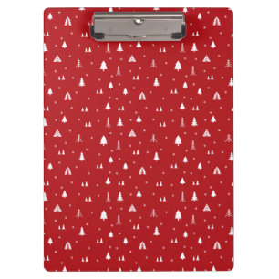 Weihnachtsbäume und Schneeflocken Clipboard Klemmbrett