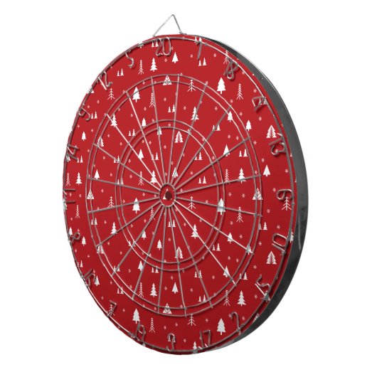 Weihnachtsbäume und Schneeflocken Dart Board Dartscheibe (Vorderseite rechts)