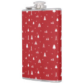 Weihnachtsbäume und Schneeflocken Flachmann (Links)