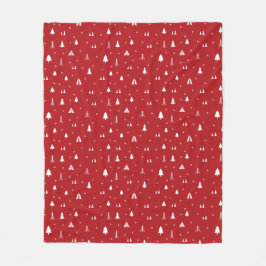 Weihnachtsbäume und Schneeflocken Fleece Blanket