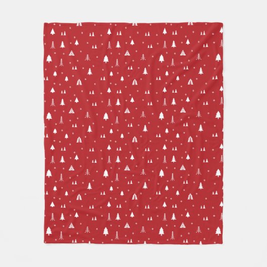 Weihnachtsbäume und Schneeflocken Fleece Blanket (Vorderseite)
