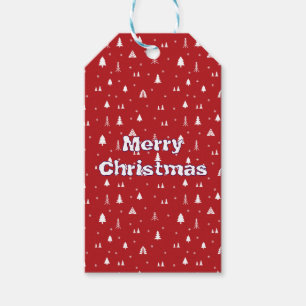 Weihnachtsbäume und Schneeflocken - Geschenk-Tag Geschenkanhänger