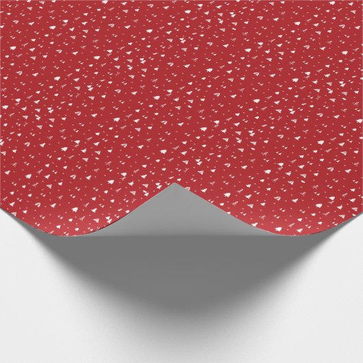 Weihnachtsbäume und Schneeflocken Geschenkpapier (Ecke)