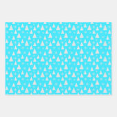 Weihnachtsbäume und Schneeflocken Geschenkpapier Set (Vorderseite)