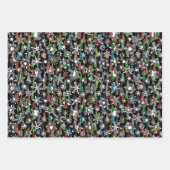 Weihnachtsbäume und Schneeflocken Geschenkpapier Set (Vorderseite 3)