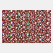 Weihnachtsbäume und Schneeflocken Geschenkpapier Set (Vorderseite 2)