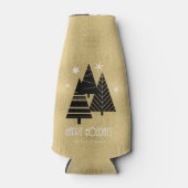 Weihnachtsbäume und Schneeflocken Gold-ID863 Flaschenkühler (Vorderseite)