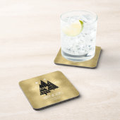 Weihnachtsbäume und Schneeflocken Gold-ID863 Getränkeuntersetzer (Rechte Seite)