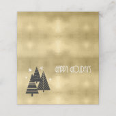 Weihnachtsbäume und Schneeflocken Gold-ID863 Platzkarte (Außenseite Aufgefaltet)