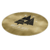 Weihnachtsbäume und Schneeflocken Gold-ID863 Schneidebrett (Ecke)
