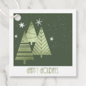 Weihnachtsbäume und Schneeflocken Grün ID863 Geschenkanhänger (Vorderseite)