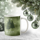 Weihnachtsbäume und Schneeflocken Grün ID863 Kaffeetasse