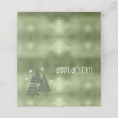 Weihnachtsbäume und Schneeflocken Grün ID863 Platzkarte (Außenseite Aufgefaltet)