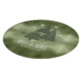 Weihnachtsbäume und Schneeflocken Grün ID863 Schneidebrett (Ecke)