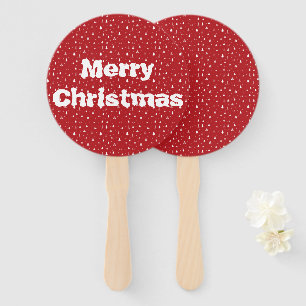 Weihnachtsbäume und Schneeflocken Handfächer