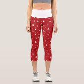 Weihnachtsbäume und Schneeflocken Hochgebirge Capri Leggings (Vorderseite)
