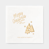 Weihnachtsbäume und Schneeflocken ID863 Servietten Mit Folie (Vorderseite)