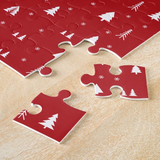Weihnachtsbäume und Schneeflocken Jigsaw Puzzle (Seite)