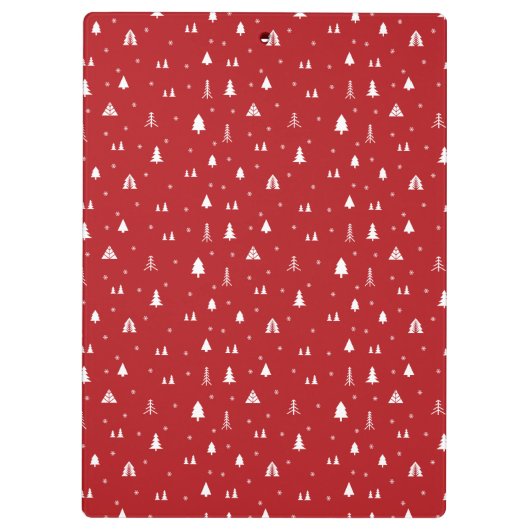 Weihnachtsbäume und Schneeflocken Klemmbrett (Rückseite)