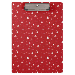 Weihnachtsbäume und Schneeflocken Klemmbrett