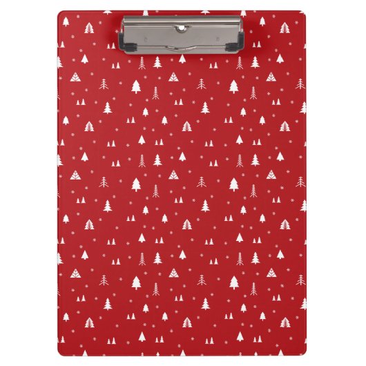 Weihnachtsbäume und Schneeflocken Klemmbrett (Vorderseite)