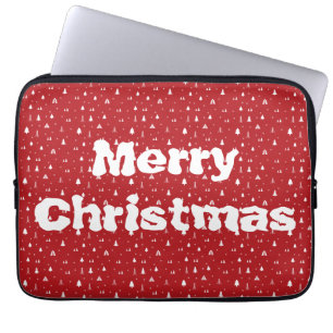 Weihnachtsbäume und Schneeflocken Laptop-Hülle Laptopschutzhülle
