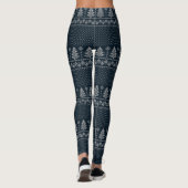 Weihnachtsbäume und Schneeflocken Leggings (Rückseite)