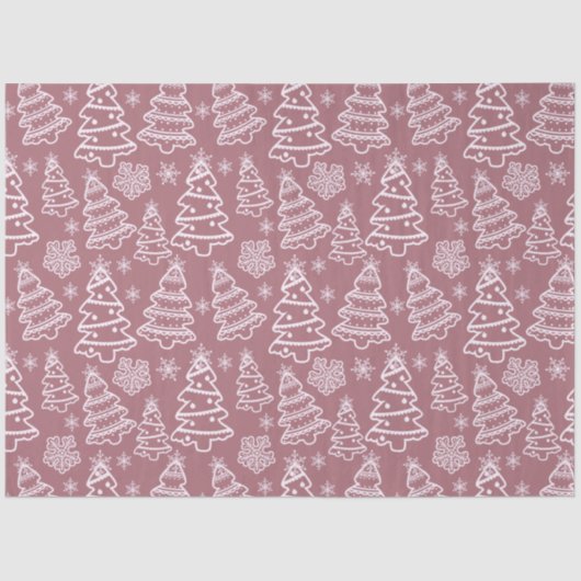 Weihnachtsbäume und Schneeflocken Lila Weihnachten Seidenpapier (Vorderseite)